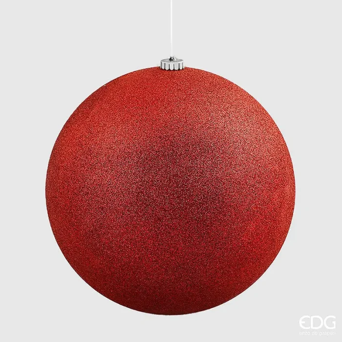 EDG Enzo De Gasperi Palla Natale Poly D 25 Cm Glitterata con Polybag Red1 Pz