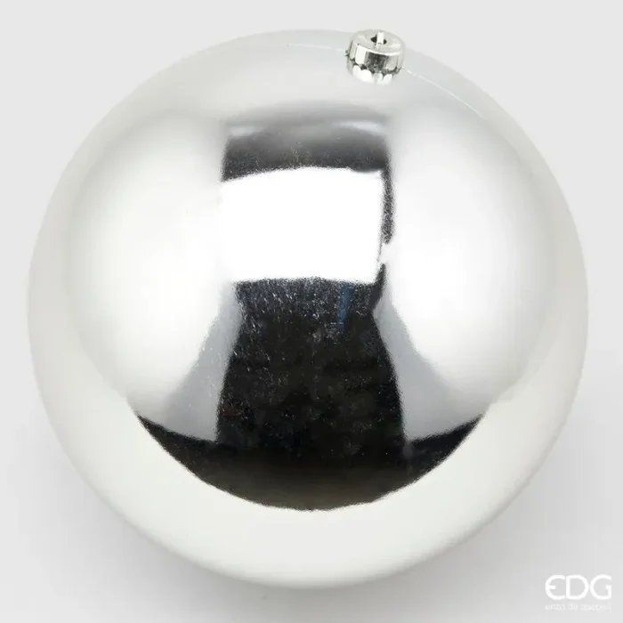 EDG Enzo De Gasperi Palla Natale Poly D 25 Cm Lucida con Polybag Silver 1 Pz