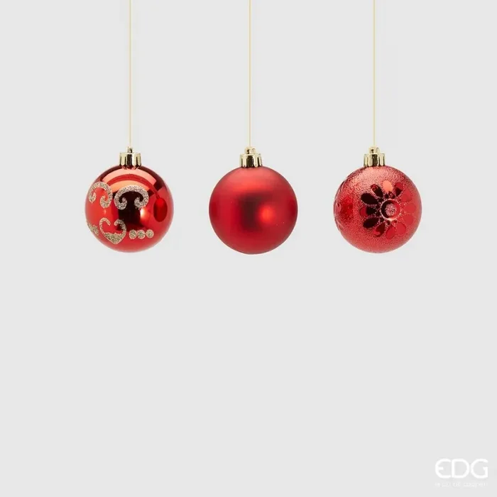 EDG Enzo De Gasperi Palla Natale Poly D 6 Cm Red 1 Pz