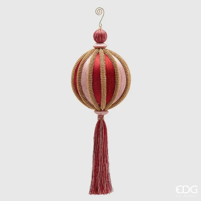 EDG Enzo De Gasperi Palla Natale Silk Zirc – Meriadia. H 40 Cm D 15 Cm Two Pink
