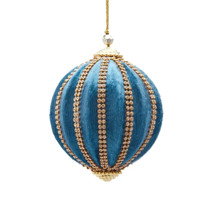 EDG Enzo De Gasperi Palla Natale Spicchi Velluto D10 Teal