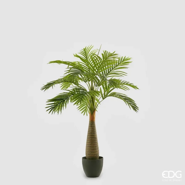 EDG Enzo De Gasperi Palma Areca Chic con Vaso Artificiale H 120 Cm Light Green