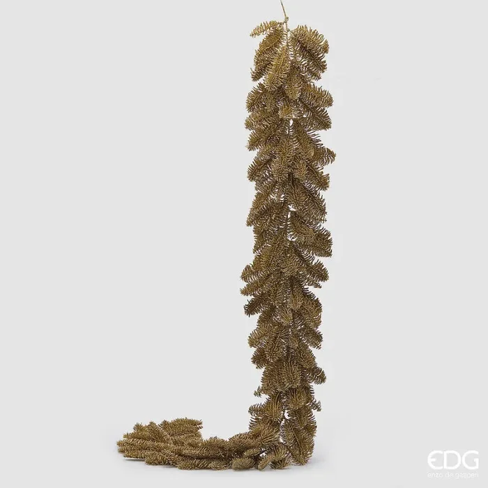 EDG Enzo De Gasperi Pino Festone Natale Glitter L 180 Cm Gold