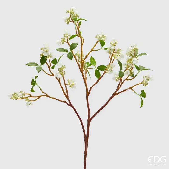 EDG Enzo De Gasperi Ramo Prunus Fiori Artificiale H 80 Cm White