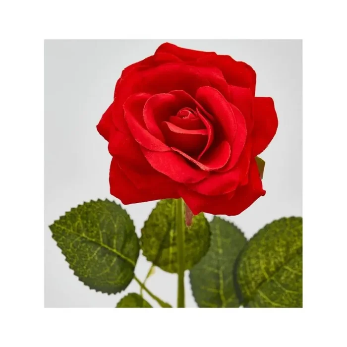 EDG Enzo De Gasperi Ramo Rosa Artificiale Velvet Eden con Foglie H 43 Cm Red - immagine 2