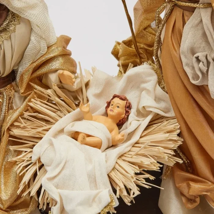 EDG Enzo De Gasperi Statuetta Natalizia Natività con Base H 40 Cm Hazelnut - immagine 2