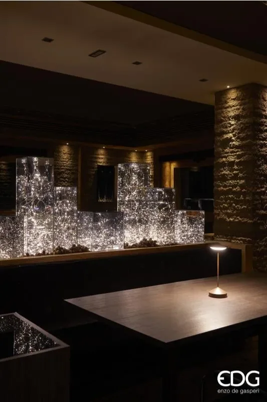 EDG Enzo De Gasperi Teca Colonna Natale con 150 Led H 50 Cm 20 x 20 Cm Grey - immagine 3