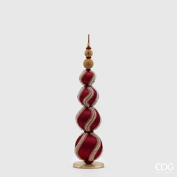 EDG Enzo De Gasperi Topiary Sfere Mix Perle Natale H 65 Cm D 16 Cm Burgundy