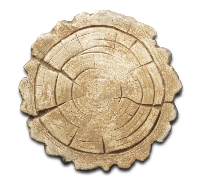 Elemento Decorativo da Giardino 25x25x4 cm in Cemento Granulato di Marmo Orma Effetto Legno 3 Grigio