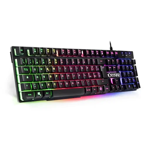 EMPIRE GAMING – Tastiera Gaming K300 QWERTY Italiana -105 Tasti Semimeccanica -Retroilluminazione LED RGB -19 Keys Anti-ghosting -12 Scorciatoie multimediali – USB con Filo