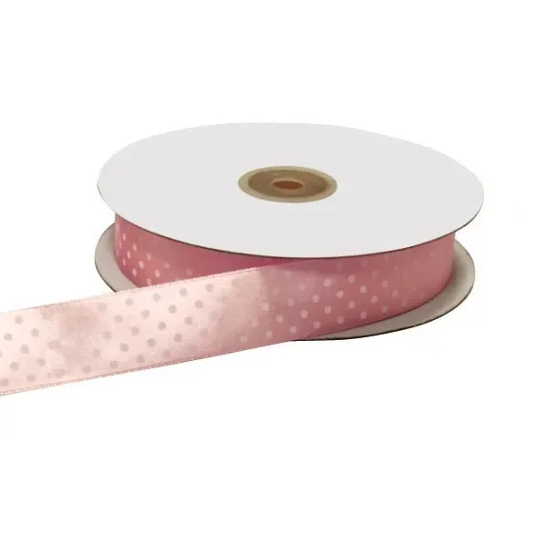 ETM Nastro Doppio Raso Pois 25 Mm 50 Mt Rosa