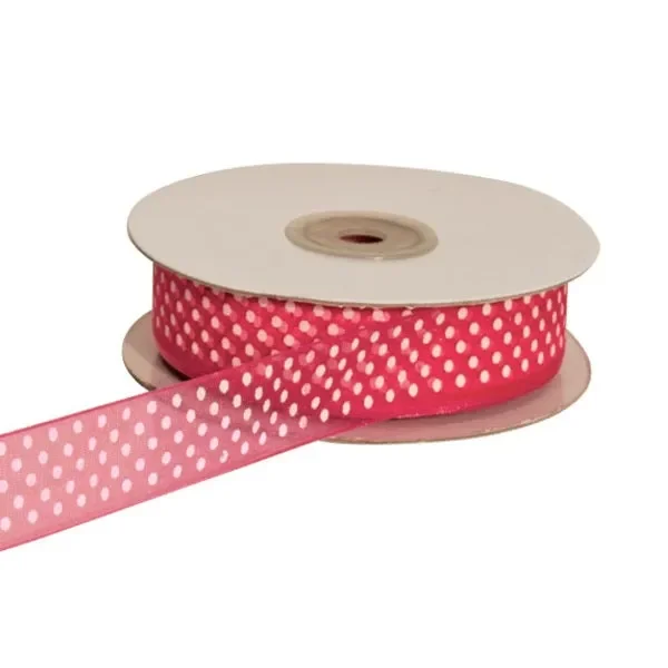 ETM Nastro Organza Pois 10 Mm 50 Mt Fragola Moda