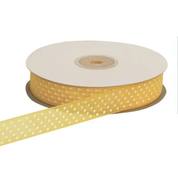 ETM Nastro Organza Pois 10 Mm 50 Mt Giallo Saldi