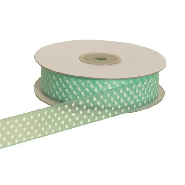 ETM Nastro Organza Pois 10 Mm 50 Mt Tiffany