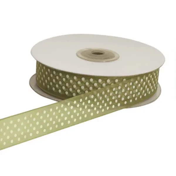 ETM Nastro Organza Pois 10 Mm 50 Mt Verde