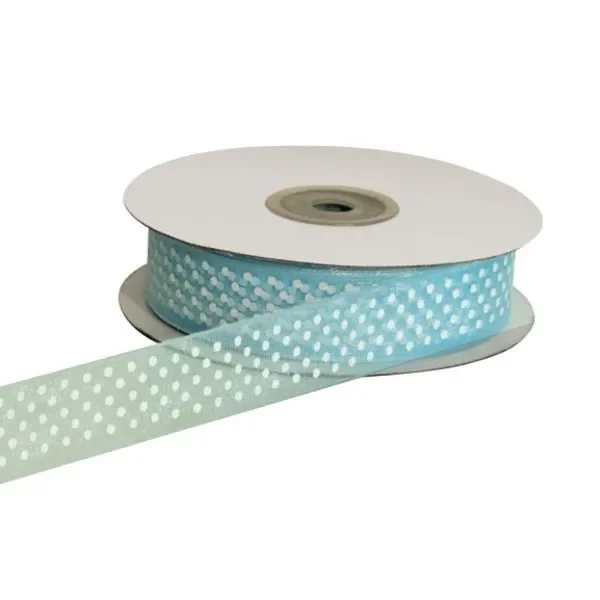 ETM Nastro Organza Pois 20 Mm 50 Mt Celeste