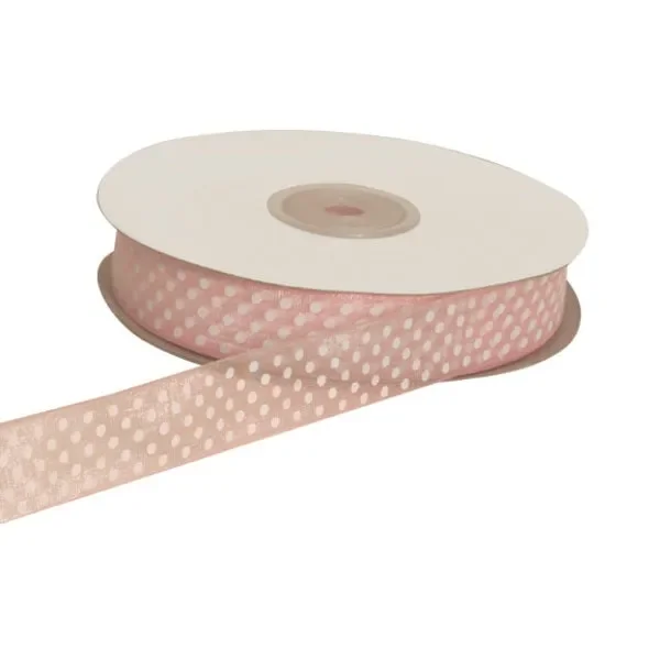 ETM Nastro Organza Pois 20 Mm 50 Mt Rosa