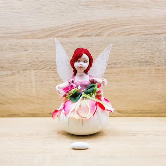 Fatina con Abito Rosa su Puffo Averla Bomboniere