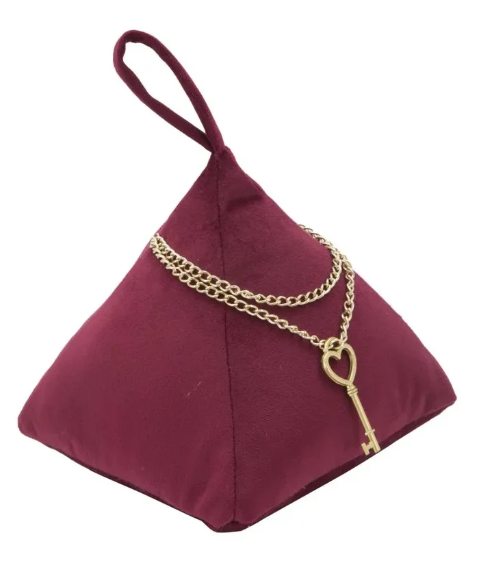 Ferma Porte Triangle Bordeaux 14x14x20 cm in Cotone Online - immagine 2