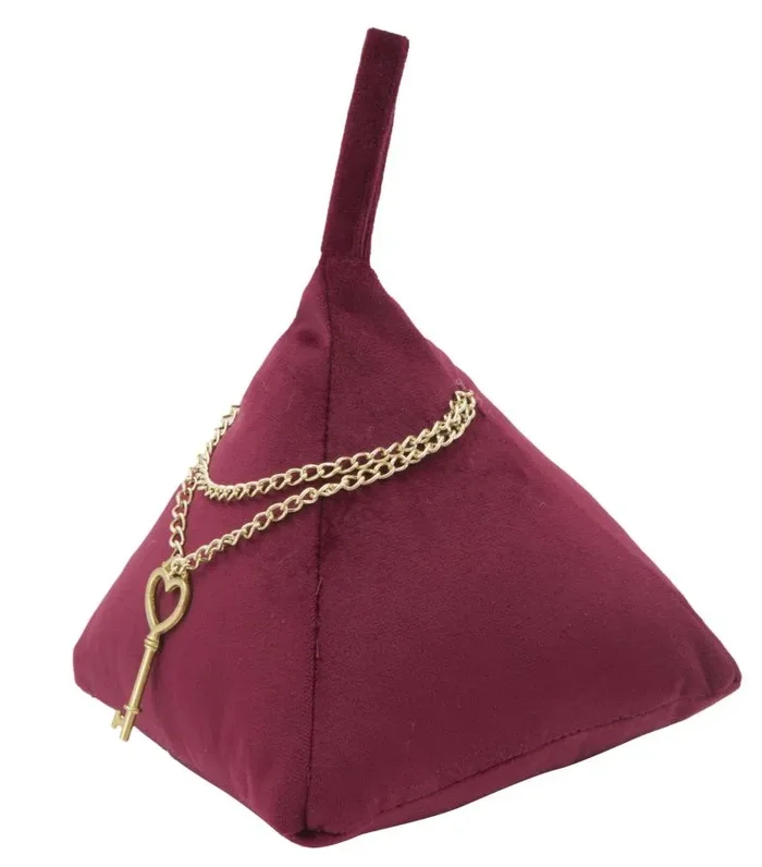 Ferma Porte Triangle Bordeaux 14x14x20 cm in Cotone Online - immagine 3