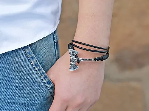 fishhook Wicca Norse Viking Thor Hammer Doppia Ascia Aegishjalmur timone di… - immagine 2