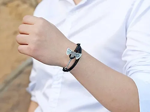 fishhook Wicca Norse Viking Thor Hammer Doppia Ascia Aegishjalmur timone di… - immagine 3