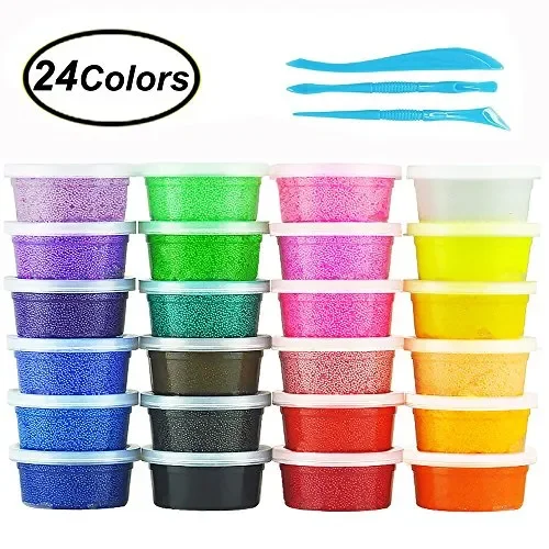Fluffy Floam Slime Clay, Swallowzy 24 Colors Snow Mud Kit…