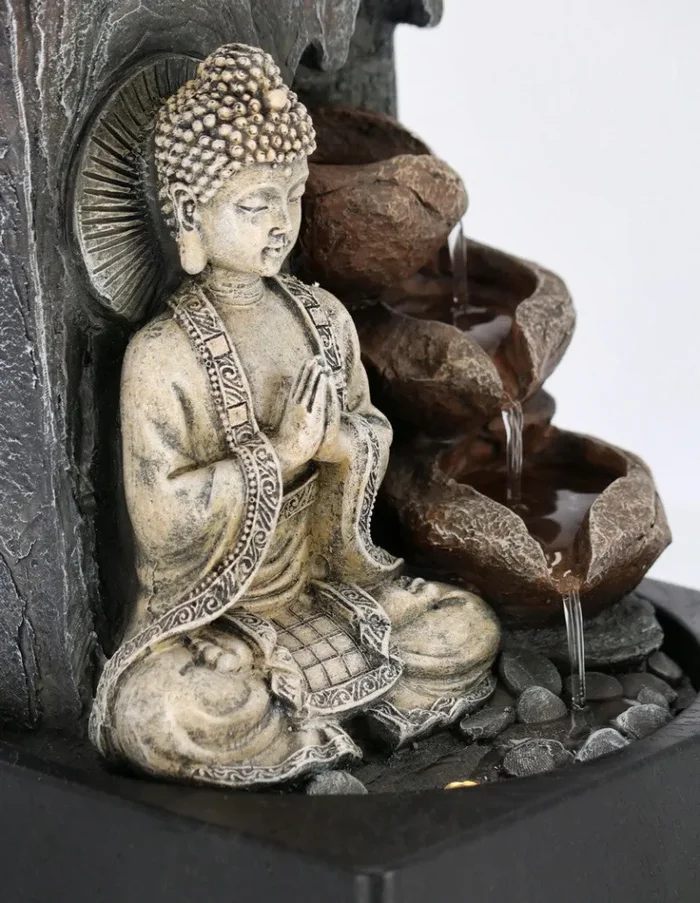 Fontana da Interno con Led 18x18x24 cm in Resina Quiet 654 - immagine 3