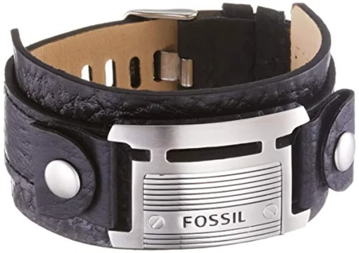 Fossil Uomo Bracciale in Pelle Nera, JF84816040