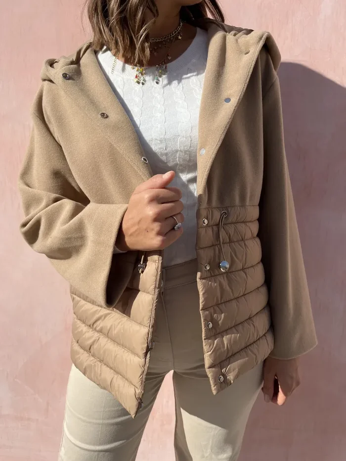 GIUBBOTTO OVER IN PANNO E PIUMINO Vendita calda