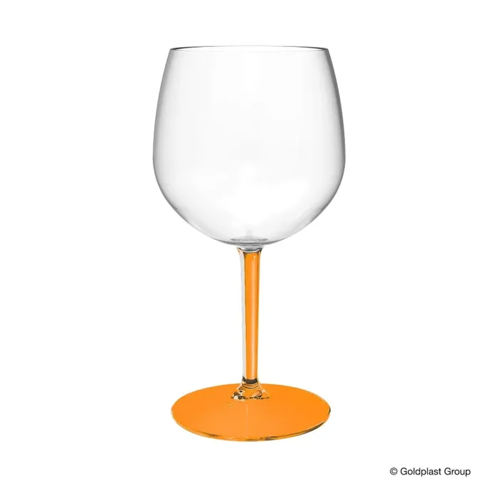 Gold Plast Bicchiere Balloon Tonic + Gambo Arancio Trasparente 582 Cc