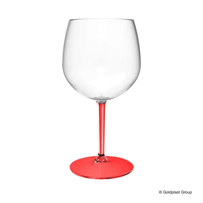 Gold Plast Bicchiere Balloon Tonic + Gambo Rosso Trasparente 582 Cc
