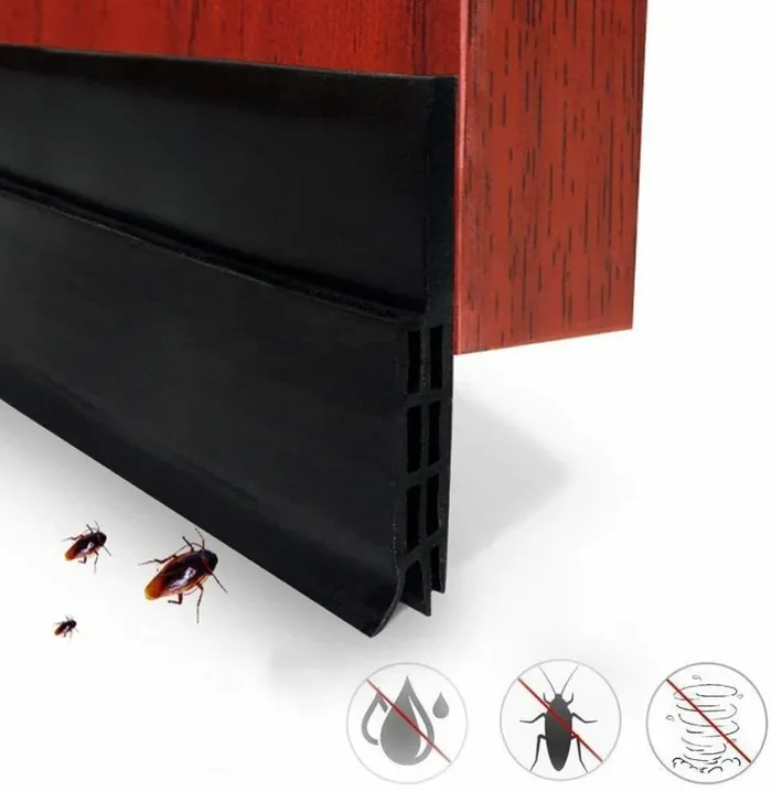 Guarnizione inferiore per porta, Striscia in gomma adesiva per pulizia spifferi Vendita calda - immagine 2