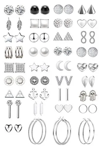 GUUTUUG 42 Paia Assortiti Orecchini Multipli Gioielli con Carta…