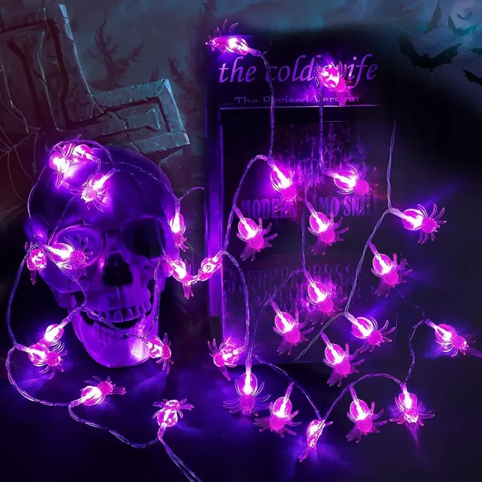 Halloween Decorazioni Addobbi Casa Ragni Luci Lucine Led Decorative Horror Esterno Interno Oggetti Giardino Ragno Lampada Stringa Kit Allestimento Party Festa Decori Cose di Festoni Decoration Allowin - immagine 2