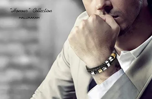 Halukakah ● Onore ● Bracciale Uomo in Vera Pelle Cuoio con Perline in… - immagine 3