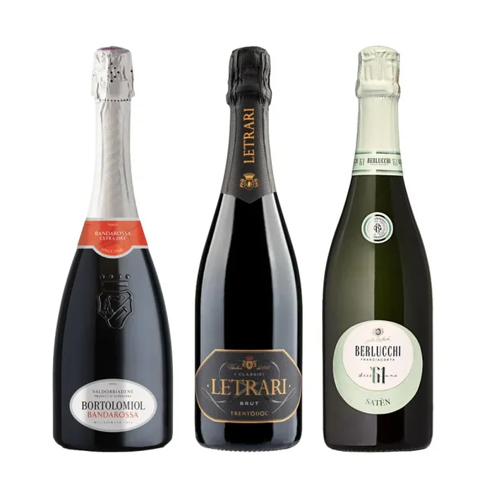 Kit Berlucchi Saten, Letrari Brut, Bortolomiol Bandarossa