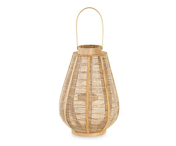 LANTERNA OVALE IN LINO SABBIA