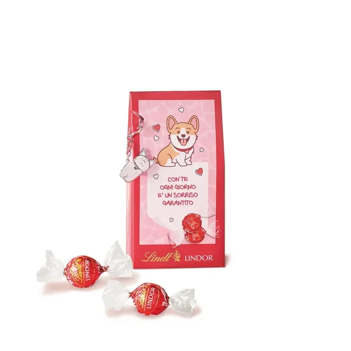 Lindt Bag Portachiave Corgi Cioccolato al Latte 125 Gr