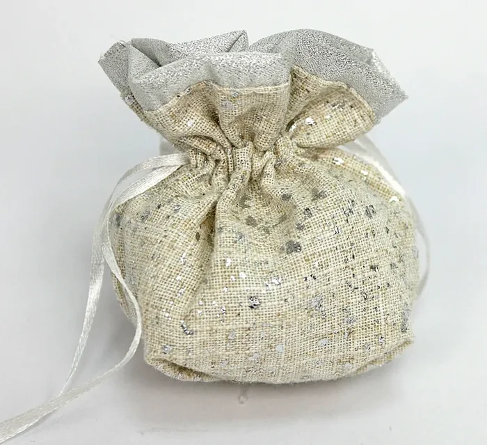 Linea Due Elle Sacchetto Tessuto 7 x 13 x 10 Cm Argento 12 Pz