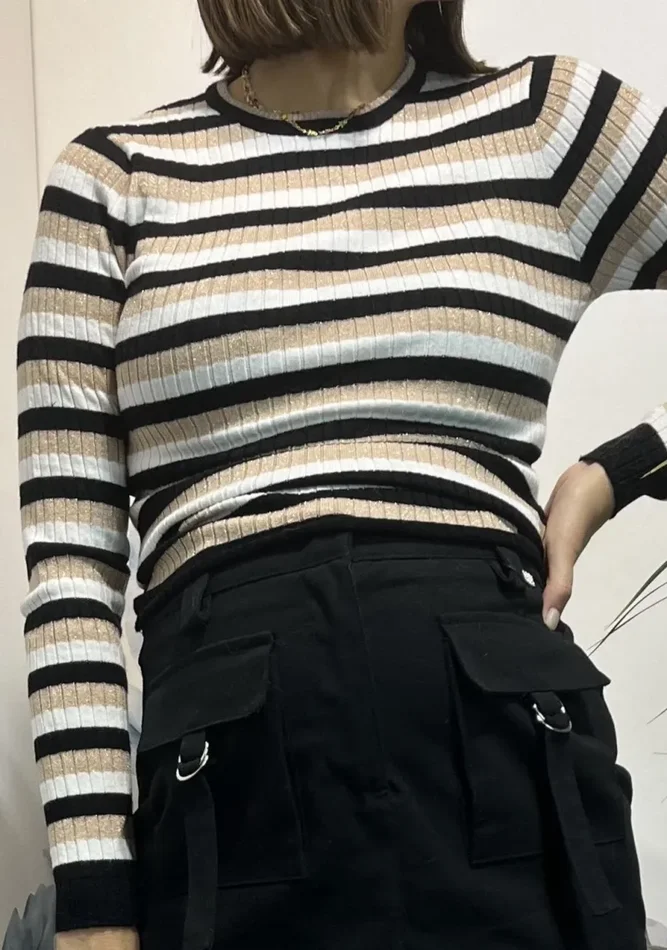 MAGLIONE RIGHE LUREX
