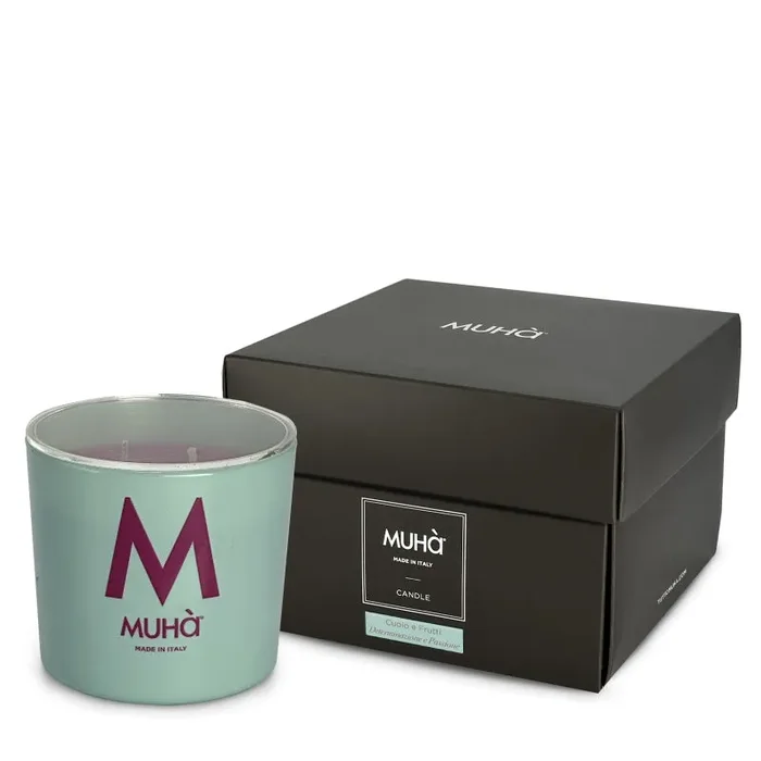 Muhà Candela in Vetro 270g Cuoio e Frutti Sconti