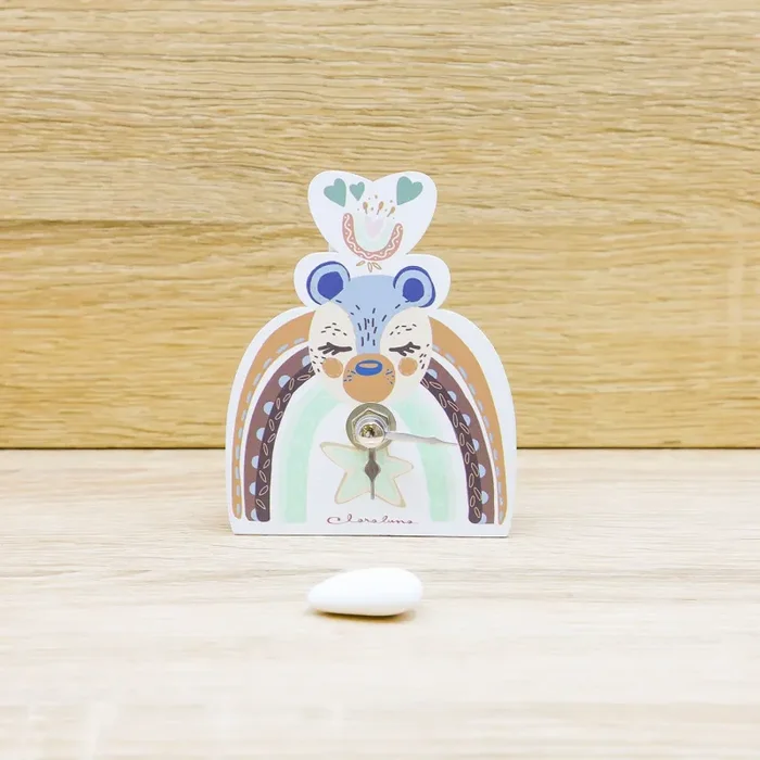 Orologio con Arcobaleno e Orsetto Azzurro Claraluna