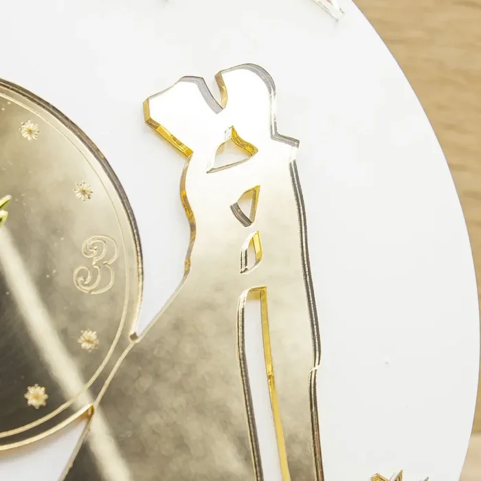 Orologio con Luna e Sposi Oro - immagine 2