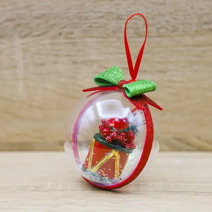 Palla di Natale Rossa con Tamburo - immagine 2