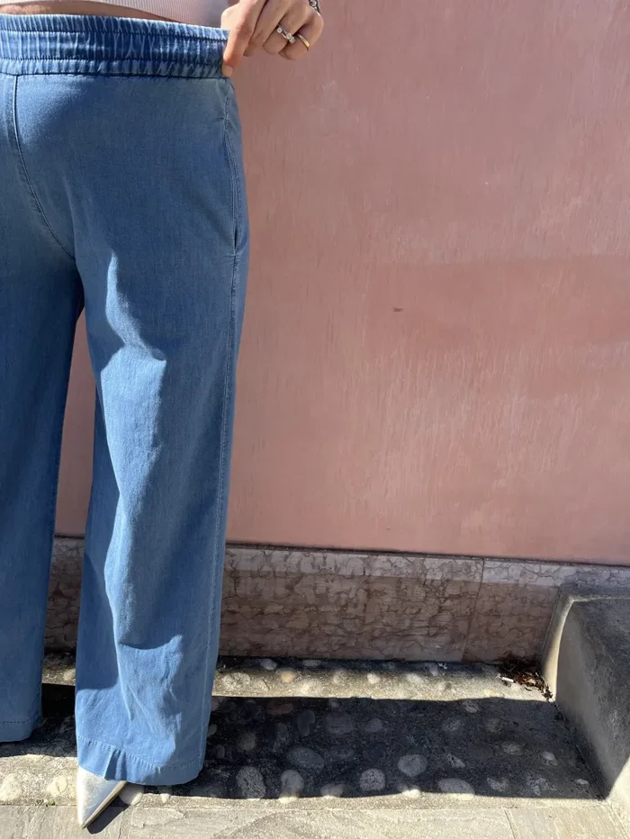 PANATLONE PALAZZO IN CHAMBRAY - immagine 2