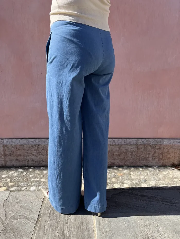 PANATLONE PALAZZO IN CHAMBRAY - immagine 3