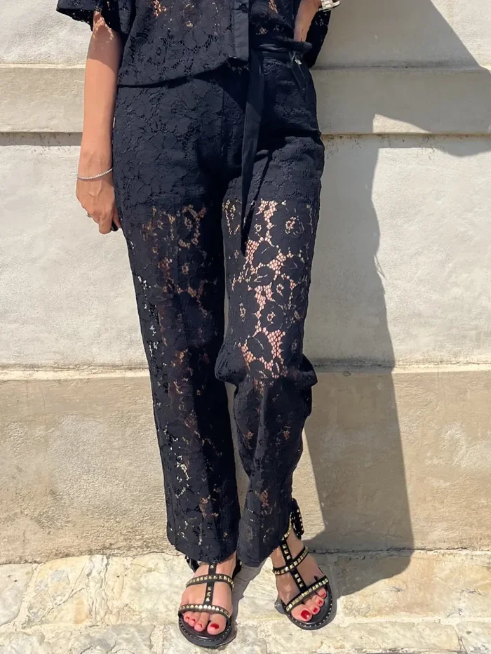 PANTA PALAZZO IN PIZZO