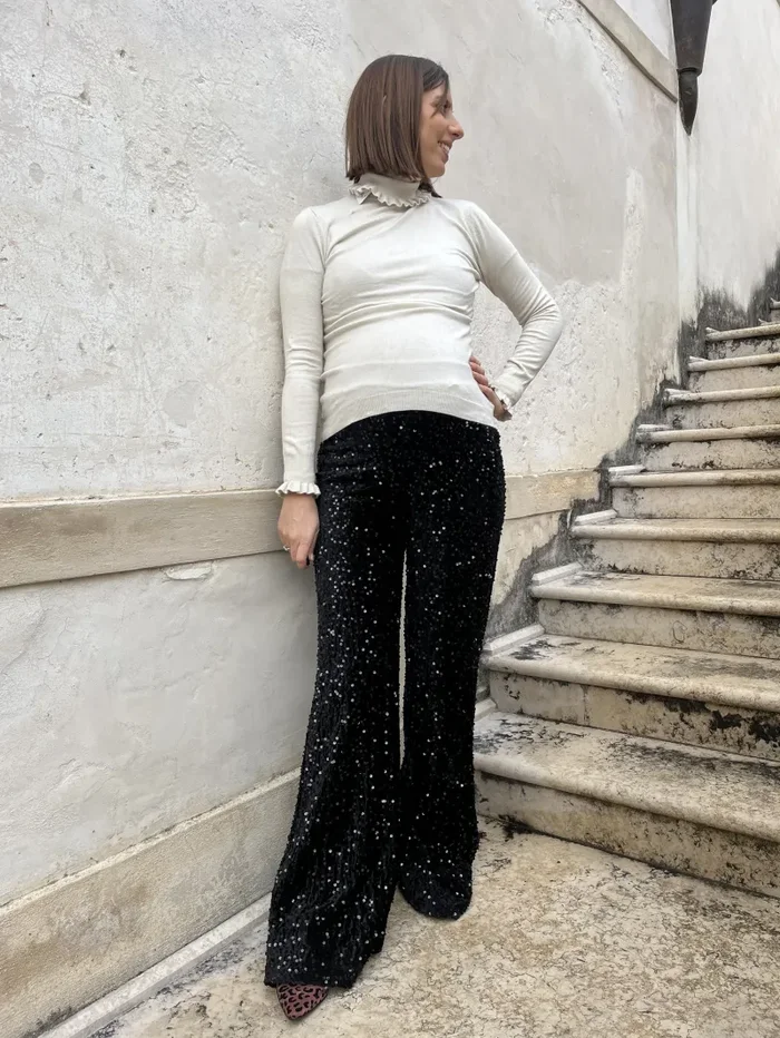 PANTALONI PALAZZO PAILLETTES