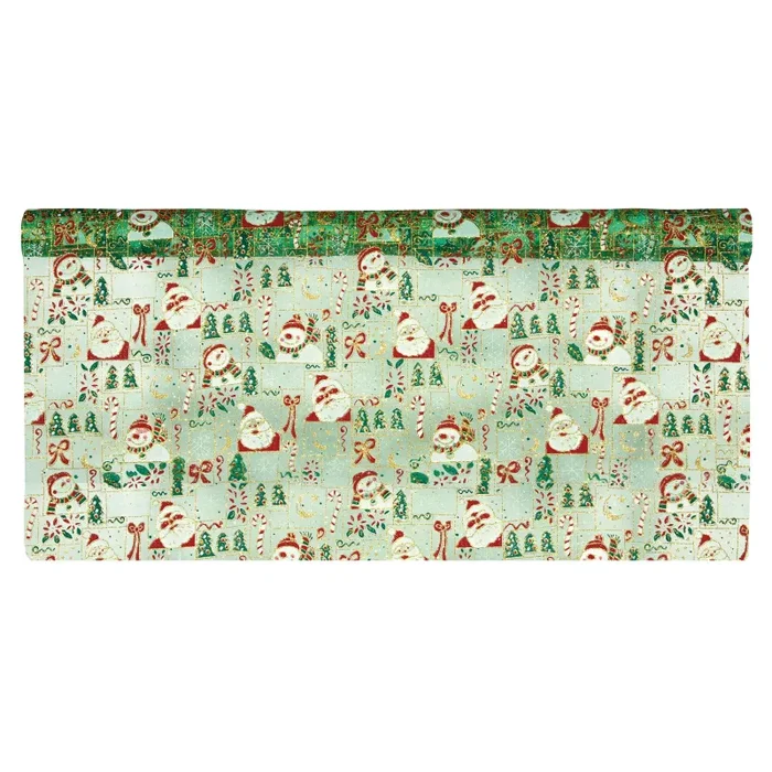 Piovaccari Rotolo Carta Natale Happy Merry XMas H 72 Cm L 5 Mt Verde